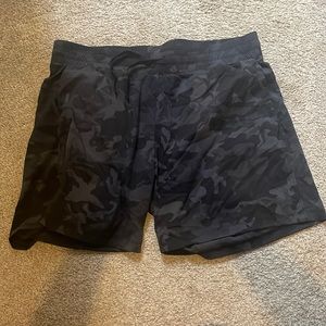 tuff athletics grey and black camo activewear shorts